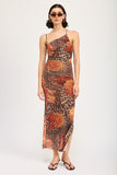 Daphne Mesh Printed Maxi Dress